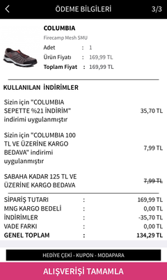 Columbia ayakkabı 134.29 tl 1V1Y.COM 