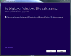  windows_10 desteklenmiyor hatası yardım