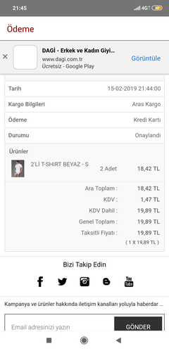 Dagi 2 Adet Beyaz T-shirt 9.90 ücretsiz kargo(Sadece S beden)