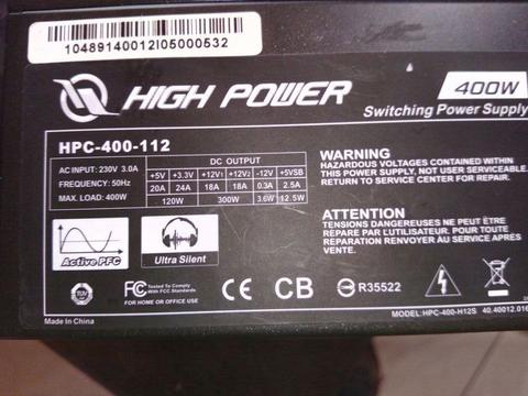 HighPower 400w - 460w- 500w- xigmatek 500w Psular.