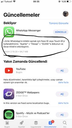 WhatsApp Artik touch ID ve Face ıd destekliyor !