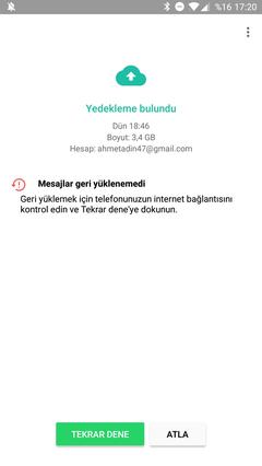 Whatsapp Yedek Geri Getirme Problemi Xperia XZ