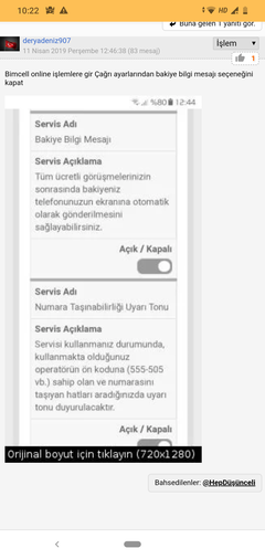 Konuşma yaptıktan ve sms attıktan sonra gelen bildirimleri kapatma ?