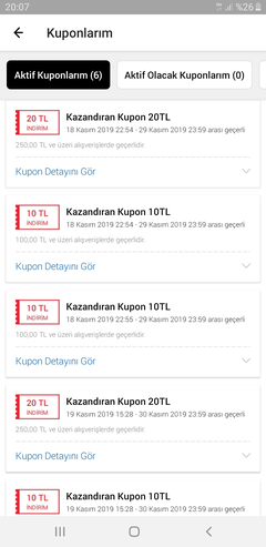 N11 KUPONLAR 3 adet 100 / 10  - 2 adet  250 / 20  -  1 adet 1250 / 40