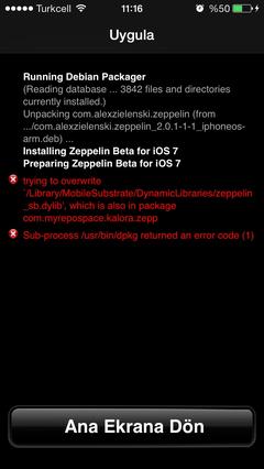  Cydia trying to overwrite hatası