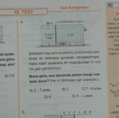 Kimya gazlarda bölmelerin dengesi sorusu