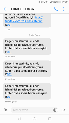 Turk Telekom Online İşlemlere giremiyorum