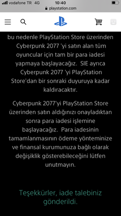 Cyberpunk 2077 PlayStation Store'dan Kaldırıldı, Sony Tüm Oyuncuların İade Talebini Kabul Edecek