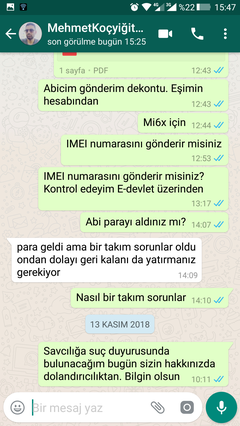 Sahibinden Dolandırıcılığı