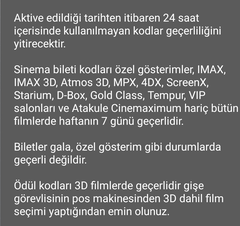 Cinemaximum bileti 10₺(3D dahil)