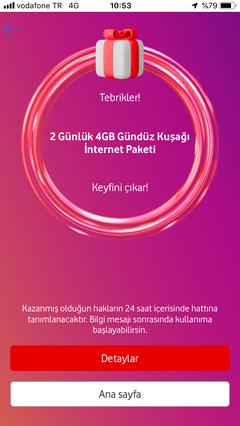 Vodafone Haftalık Çark hediyelerini buyrun yazalım