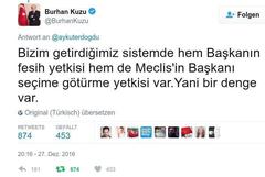 Erdoğan “açıklayın istifa ederim” demişti, Burhan Kuzu: Fesih yetkisi var