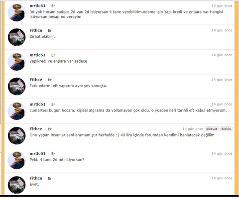 Fithce Paramı Vermedi Dolandırıcıdır