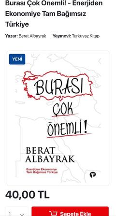 Berat Albayrak'ın "Burası Çok Önemli" adlı kitabı piyasaya çıktı!