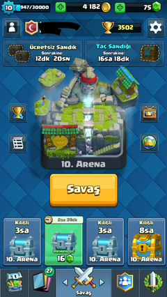 SATILIK LWL 10 Clash Royale  3.500 Kupa( Bol  Efsanevili Güncellendi) 08.03.2017