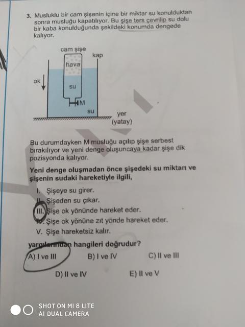 Fizik sorusu çıkmış