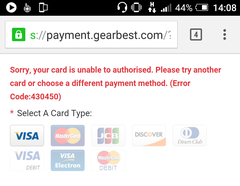  Gearbest.com'da Encard kullanamıyorum