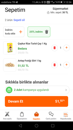 Hepsiexpress Süpermarket Siirt Antep fıstığı 47TL, Kuruyemiş ve atıştırmalıklarda %25 indirim