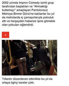 Pantolonsuz metroya binme