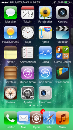  ios7 jailbreak ekran görüntüsü paylaşımları