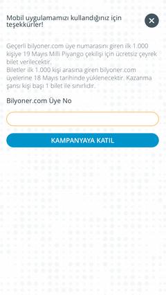 Odeabank mobil uygulama milli piyango bileti (ilk 1000 kişi)