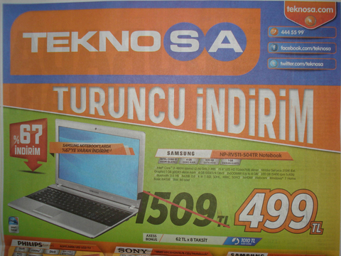 26 Kasım Teknosa Turuncu indirim (Katalog eklendi)