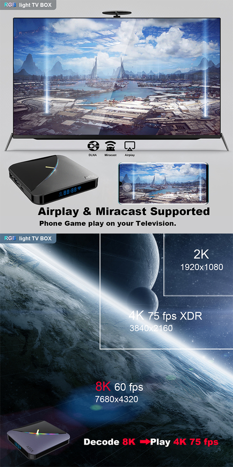Efsane Geldi !! A95X F3 Amlogic S905X3 4GB Ram 64GB Rom Android 9.0 RGB Işıklı TV Box !!
