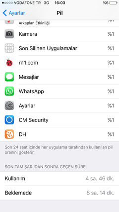  İos 9.3.2 şarj süreleri