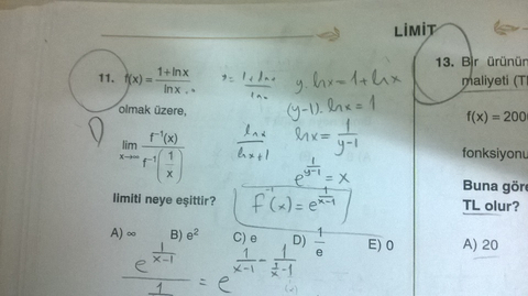 Apotemi'den Seçme LİMİT Soruları
