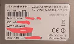Zyxel VMG7947-B40A (O2 Homebox 6641) Modem