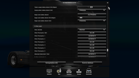 ETS2 Resimli Gamepad Konfigürasyon Ayarları