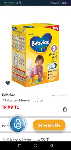 BEBELAC 3  500 gr BİBERON MAMASI 19, 99