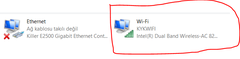  Msi GS63VR Killer e2500 wifi bağlıyken kullanılmıyor