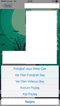  İphone 5 Whatsapp Varolan video fotograf seç sorunu