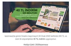 Tazemasa 200/40 indirim! Gün içerisinde 2 kez kullanılabiliyor!