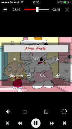  AV Player altyazı sürekli OFF görünüyor, değiştiremiyorum.