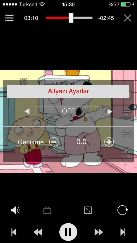 AV Player altyazı sürekli OFF görünüyor, değiştiremiyorum.