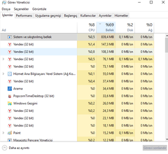  Windows 10 sistem ve sıkıştırılmış bellek sorunu