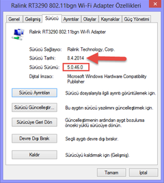  RALINK RT3290 PROBLEM VE ÇÖZÜM