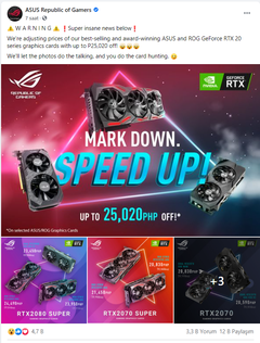 ASUS RTX 2000 SERİSİ KARTLARINDA %50 FİYAT İNDİRİMİNE GİDİYOR