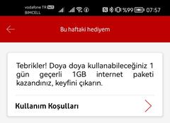 Vodafone Haftalık Çark hediyelerini buyrun yazalım