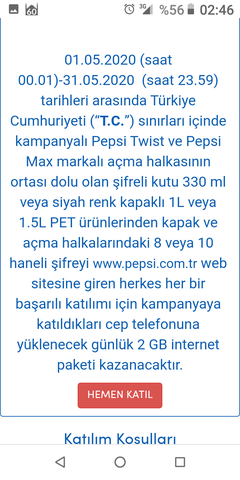 TÜM PEPSİ MAX VE TWİST'LERDE 2GB İNTERNET HEDİYE