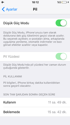  iPhone 5S enteresan pil problemi / cihaz sürekli kullanımda