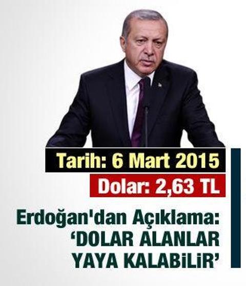Cumhurbaşkanı Erdoğan: Dolar Alan Yaya Kalır