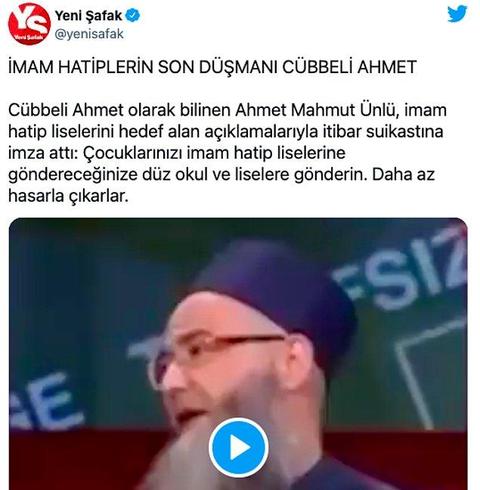 Cübbeli Ahmet: 'Çocuklarınızı İmam Hatip ve İlahiyata Göndereceğinize Düz Ortaokul, Liseye Gönderin"