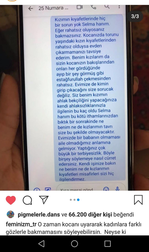 Kocası,komşu kızının kıyafetlerinden rahatsız olması...