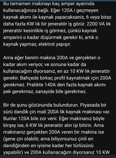 KAYNAK MAKİNEM İÇİN KAÇ KW JENERATÖR ALMAM GEREKİYOR?