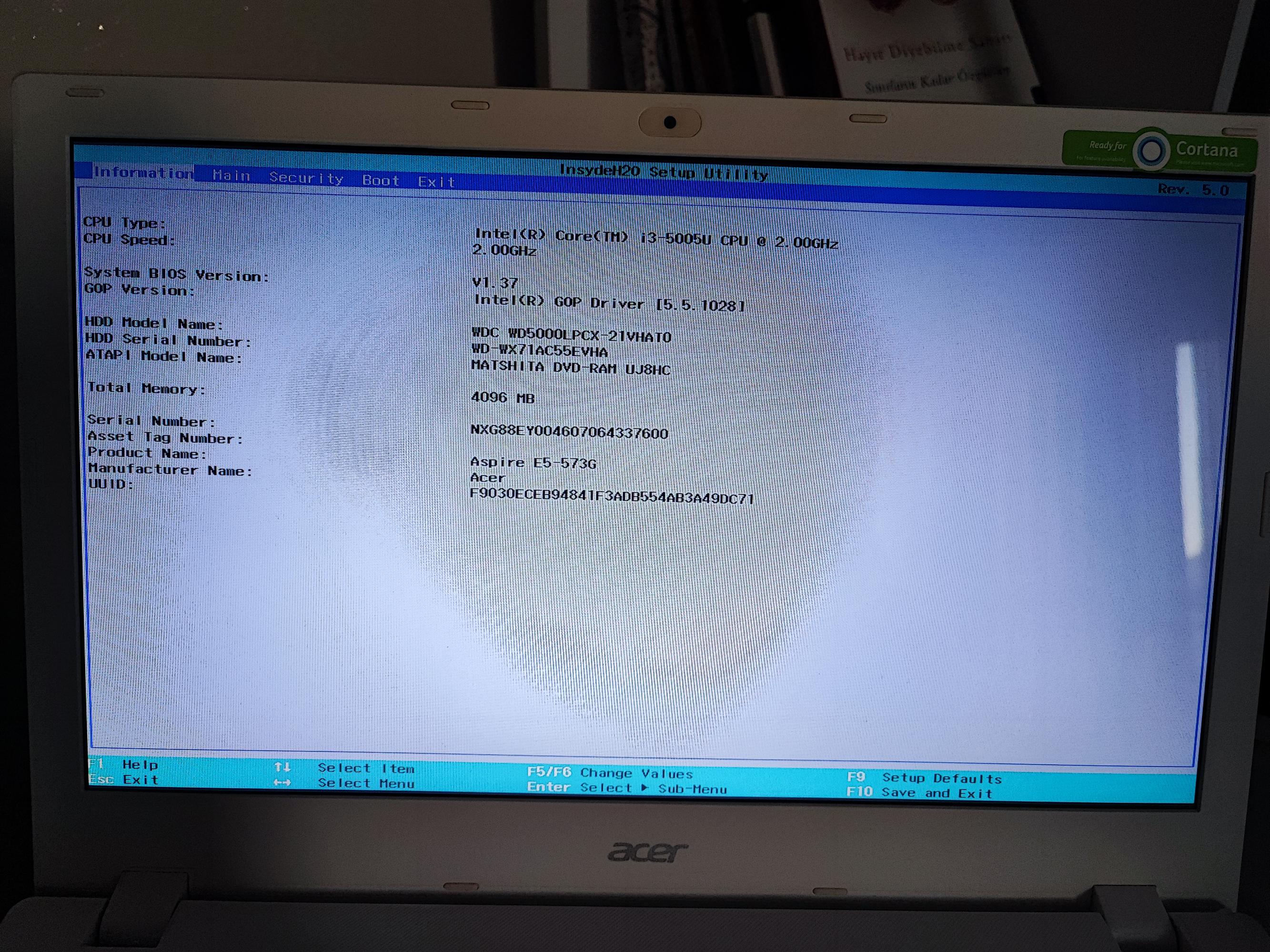 Acer Aspire E15 IndydeH20 Rev5.0 format atma