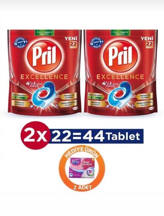 📢 Pril Excellence 4 Ü 1 Arada 44 Kapsül + 2 Adet Bulaşık Süngeri 197,71 TL