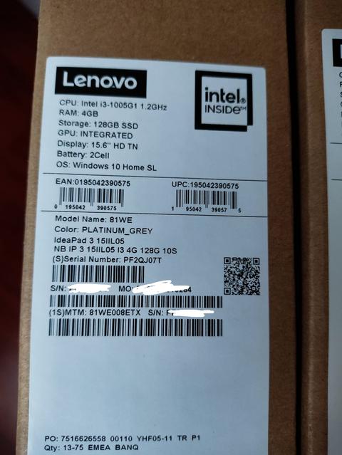[SATILDI] SATILIK - SIFIR || Lenovo IdeaPad 3 i3 1005G1 4GB 128GB SSD Windows 10 Home